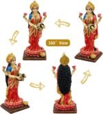 alikiki Standing Lakshmi Idol Statue - 8.3”H Hindu Goddess Laxmi MATA India Diwa... - Image 3