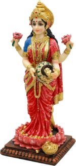 alikiki Standing Lakshmi Idol Statue - 8.3”H Hindu Goddess Laxmi MATA India Diwa... - Image 6