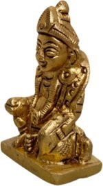 Brass Kuber Maharaj Statue Idol (2inch 80gram) God of Treasure Wealth Deity Figu... - Image 3