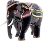 NOVICA Artisan Handmade Goldaccented Wood Sculpture Raintree Elephant Multicolor... - Image 4