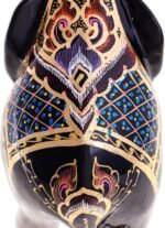 NOVICA Artisan Handmade Goldaccented Wood Sculpture Raintree Elephant Multicolor... - Image 6