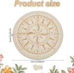 BEUNITONE Wood Compass Crystal Grid 9.8'' Wooden Crystal Grid Board Round Sacred... - Image 3