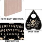CREATCABIN Halloween Wood Spirit Talking Board with Gothic Design Skull Rectangl... - Image 4