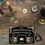 CREATCABIN Halloween Wood Spirit Talking Board with Gothic Design Skull Rectangl... - Image 7