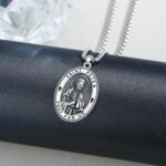 Patron Saint Necklace 925 Sterling Silver Amulet Necklace Religious Jewelry for ... - Image 3