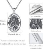 Patron Saint Necklace 925 Sterling Silver Amulet Necklace Religious Jewelry for ... - Image 5