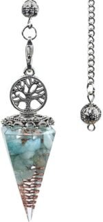 2 Pcs Natural Crystal Pendulum Healing Chakra Reiki Quartz Chip Aquamarine Gemst... - Image 2