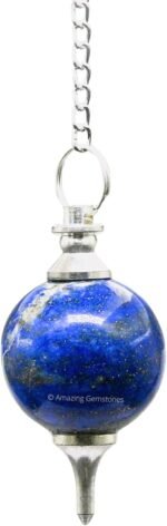 Amazing Gemstone Lapis Lazuli Crystal Ball Pendulum for Divination - Dowsing Pen... - Image 2