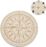 BEUNITONE Wood Compass Crystal Grid 9.8'' Wooden Crystal Grid Board Round Sacred... - Image 2