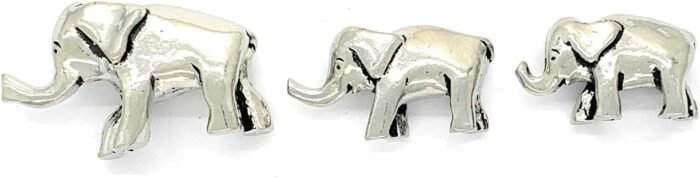 Basic Spirit Elephant Poses Pewter Miniature Figurines Good Luck Statue Gift - Image 2