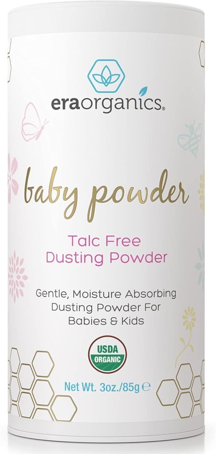 Era Organics Talc-Free Organic Baby Powder - USDA Organic Dusting Powder with Ar... - Image 2