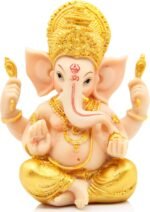 H&W 6''H Blessing A Colored Statue of Lord Ganesha Ganpati Elephant Hindu God, E... - Image 2
