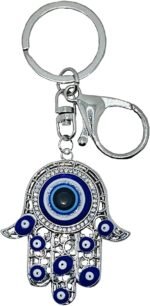 LUCKBOOSTIUM Hamsa Hand and Evil Eye Keychain with Crystal Rhinestones - Good Lu... - Image 2
