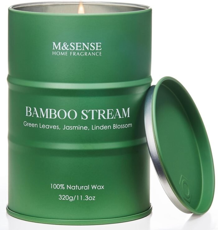 M&SENSE Bamboo Scented Candles Natural Non Toxic, Aromatherapy Candle for Stress... - Image 2