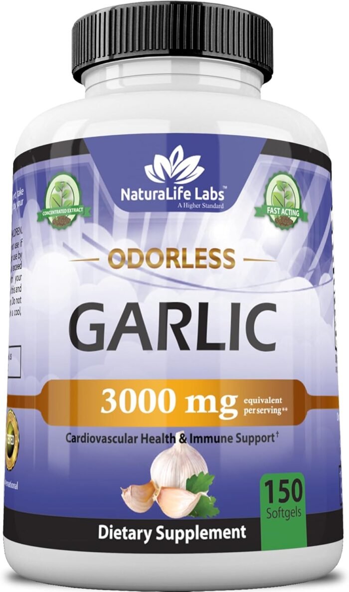 NaturaLife Labs A Higher Standard Odorless Garlic 3000 mg per Serving Immune Sys... - Image 2