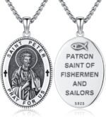 Patron Saint Necklace 925 Sterling Silver Amulet Necklace Religious Jewelry for ... - Image 2
