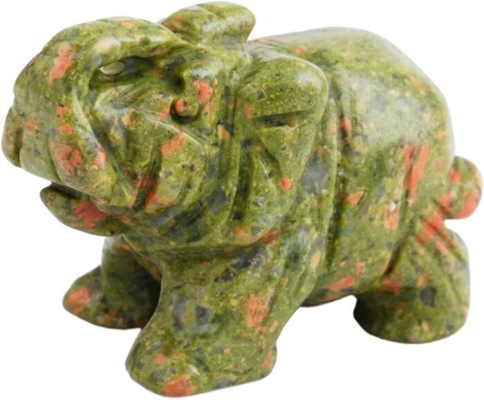 SUNYIK 1.5 Inch Unakite Elephant Figurine, Healing Stone Elephant with Trunk Up ... - Image 2