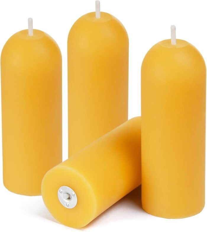 Small Pillar Candles 4-Pack - 10-Hour Long Burning 100% Natural Beeswax Candles,... - Image 2