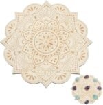 WEBEEDY Mandala Crystal Grid Wooden Boards for Decor, 25cm/9.84'' Flower Crystal... - Image 2