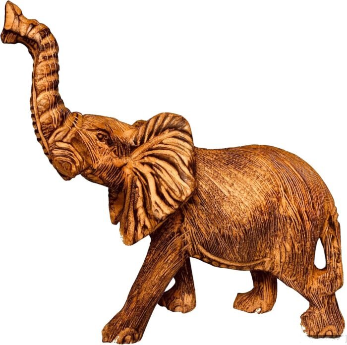 Wooden Hand-Carved African Elephant Figurine Sculpture from Kenya, 12”x 8” x 4”,... - Image 2