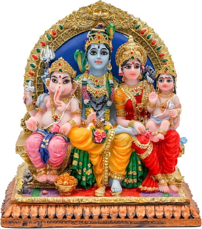 alikiki Full Shiva Family Statue - 5.1Inch Murti Shiva Family Diwali Gift Pooja ... - Image 2