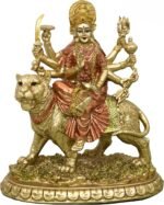 alikiki Hindu Goddess Small Durga Statue - 5.7" H Indian God Durga on Tiger Figu... - Image 2