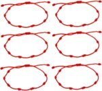 kelistom Handmade 7 Knots Red String Bracelet for Protection, Evil Eye and Good ... - Image 2