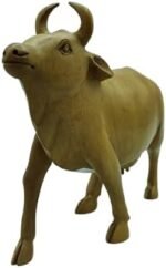 Cow Idol Handcrafted Wood Intricate Detailing Sculptures Home Decor Figurines In... - Image 4