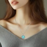 Turquoise Tree of Life Necklace for Women S925 Sterling Silver Turquoise Jewelry... - Image 6