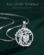 FANCIME Tree of life Birthstone necklace Sterling Silver Pendant Birthstone Neck... - Image 3
