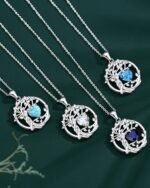 FANCIME Tree of life Birthstone necklace Sterling Silver Pendant Birthstone Neck... - Image 6