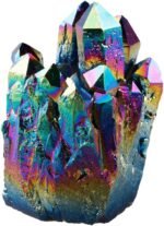 SUNYIK Rainbow Aura Titanium Coated Crystal Cluster,Quartz Drusy Geode Gemstone ... - Image 3