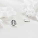 YFN Saint Michael Earrings Sterling Silver Religious Protector Earrings St Micha... - Image 4