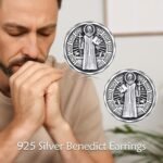 YFN Saint Michael Earrings Sterling Silver Religious Protector Earrings St Micha... - Image 7