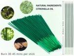 Citronella Incense Sticks, 120 Sticks Lemongrass Scented Sticks Made with Natura... - Image 3