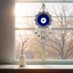 Blue Evil Eye with Hamsa Hand Protection Wall Hanging Ornament Decor Sunflower D... - Image 5