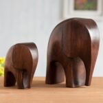 NOVICA Artisan Handmade Wood Figurines Cedar Elephant from Peru Pair Brown Sculp... - Image 3