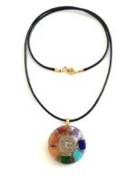 Orgonite pendant with golden Eye of Horus and natural Seven Chakra stones. Egypt... - Image 5