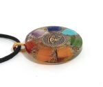 Orgonite pendant with golden Eye of Horus and natural Seven Chakra stones. Egypt... - Image 6