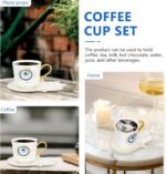 Luxshiny Evil Eye Coffee Cups Set: Turkish Blue Eye Espresso Cup Water Milk Mug ... - Image 4