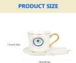 Luxshiny Evil Eye Coffee Cups Set: Turkish Blue Eye Espresso Cup Water Milk Mug ... - Image 6