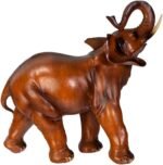 Pacific Giftware Feng Shui Wood Finish Lucky Elephant Figurine for Protection Fo... - Image 3