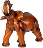 Pacific Giftware Feng Shui Wood Finish Lucky Elephant Figurine for Protection Fo... - Image 4