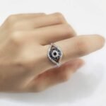 OIDIMS Blue Turkish Evil Eye Cubic Zirconia Rings for Women Men Dainty Band Ster... - Image 4