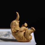 Boxwood Elephant Statue,Wood Chinese Decor Figurine,Home and Office Sculpture - Image 3