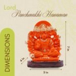 Vedic Charya 7-Inch Panchmukhi Hanuman Statue – Handcrafted Orange Polyresin Ido... - Image 3