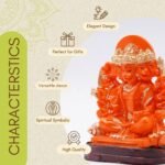 Vedic Charya 7-Inch Panchmukhi Hanuman Statue – Handcrafted Orange Polyresin Ido... - Image 4