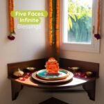 Vedic Charya 7-Inch Panchmukhi Hanuman Statue – Handcrafted Orange Polyresin Ido... - Image 8