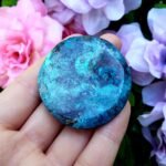 Shattuckite Polished worry stone with thumb rubbing dip Natural Healing Crystal ... - Image 6