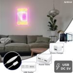 Tarot Cards Neon Sign, Pink LED Light for Room Wall Decor, Dimmable Switch, Acry... - Image 4